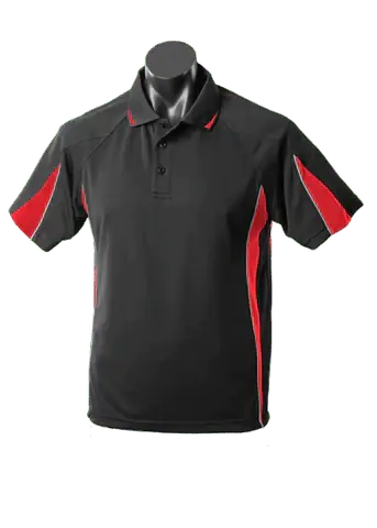 Aussie Pacific Men's Eureka Polo Shirt 1304 Casual Wear Aussie Pacific Black/Red/Ashe S